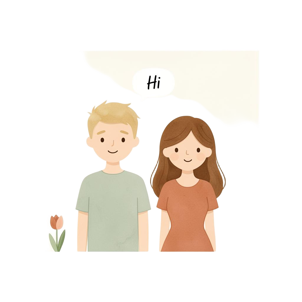 Friendly hello illustration